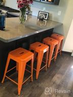 img 1 attached to Enhance Your Space With UrbanMod'S 24 Inches Metal Barstool Set Of 4 In Orange - Perfect For Home, Patio, Kitchen Island, Restaurant, And More! review by Dave Lopez