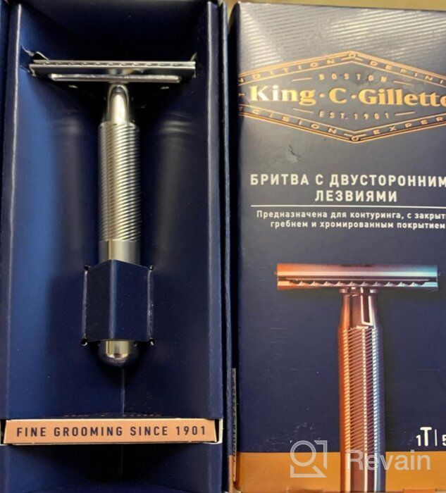 img 1 attached to Chrome Plated King C. Gillette Double Edge 🪒 Safety Razor Handle with 5 Platinum Coated Refills Pack review by Haruto Asahi ᠌