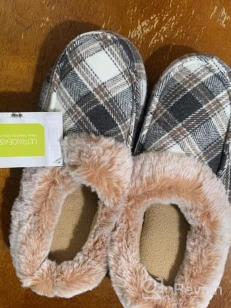 img 1 attached to Soft Plaid Slippers For Women With Memory Foam And Faux Fur Lining By ULTRAIDEAS - Ultimate Comfort review by Brando Carpenter