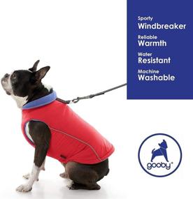 img 2 attached to Gooby Sports Vest Dog Jacket - Medium, Red - Reflective D Ring Leash Dog Vest - Warm Fleece Lined Small Dog Sweater with Hook and Loop Closure - Dog Clothes for Small Dogs Boy or Girl