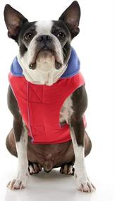 img 1 attached to Gooby Sports Vest Dog Jacket - Medium, Red - Reflective D Ring Leash Dog Vest - Warm Fleece Lined Small Dog Sweater with Hook and Loop Closure - Dog Clothes for Small Dogs Boy or Girl