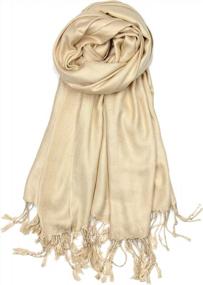 img 3 attached to Soft And Luxurious Solid Color Pashmina Shawl Wrap Scarf From Achillea