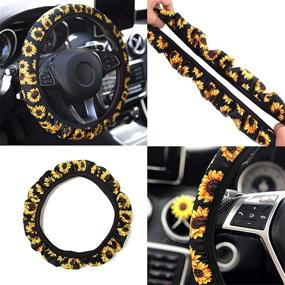 img 2 attached to QIZHAOLAN Rainbow Leopard Print Steering Wheel Cover Anti-Slip Automotive Wrap Cloth Universal Soft Steering Wheel Protective Covers For Women Men Girls Ladies