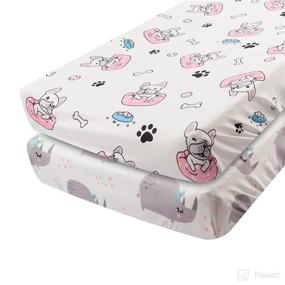 img 4 attached to 👶 Babygoal Stretchy Jersey Diaper Change Table Sheets for Baby Girls and Boys - Soft, Light and Fits Standard Changing Pads/Bassinet Mattress, 32" x 16" (2TNT06-B)