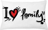 чехол для подушки i heart family - уникальное произведение искусства в стиле пиктограммы для домашнего декора логотип