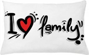 img 2 attached to Чехол для подушки I Heart Family - уникальное произведение искусства в стиле пиктограммы для домашнего декора