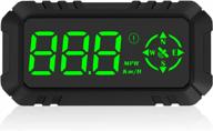 acecar digital gps speedometer head up display for all vehicles - mph speed, direction, driving distance, overspeed alarm and hd display included logo