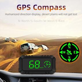 img 1 attached to Цифровой GPS-спидометр ACECAR На лобовом стекле для всех транспортных средств - скорость в милях в час, направление, расстояние движения, сигнализация о превышении скорости и HD-дисплей в комплекте