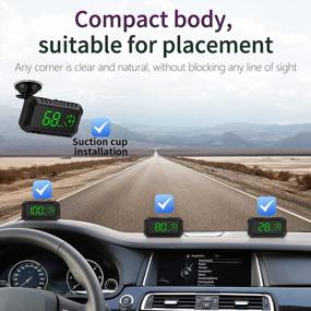img 3 attached to Цифровой GPS-спидометр ACECAR На лобовом стекле для всех транспортных средств - скорость в милях в час, направление, расстояние движения, сигнализация о превышении скорости и HD-дисплей в комплекте