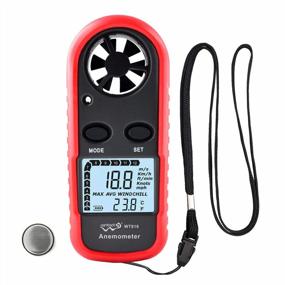 img 1 attached to Wintact Handheld Anemometer Small Digital Vane Wind Speed Meter Gauge, Pocket Air Flow Velocity Tester With Measuring Wind Temperature 14℉ To 113℉ For House HVAC Duct Outdoor Kite Boat Sailing Surfing
