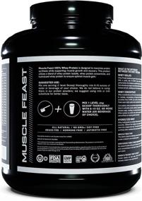 img 2 attached to Muscle Feast Grass Fed Whey Protein - 100% Natural, Hormone Free, Fast Absorbing, Pure European Whey Isolate, Concentrate & Hydrolyzed Protein Blend - 20g Protein, 100 Calories - Unflavored 5lb Tub, 96 Servings