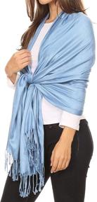 img 2 attached to Sakkas Rayon Bamboo Solid Pashmina Women's Accessories : Scarves & Wraps