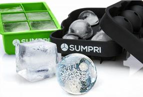 img 4 attached to 2-Pack Reusable & BPA Free SUMPRI Sphere Ice Mold - Make Large Round Spheres For Infused Ice Or Whiskey Glasses!
