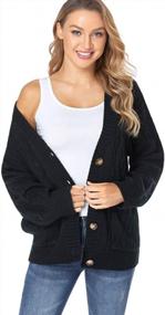img 2 attached to Women'S Oversized Chunky Knit Cardigan Sweater With Button Closure And Pockets