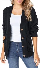 img 4 attached to Women'S Oversized Chunky Knit Cardigan Sweater With Button Closure And Pockets