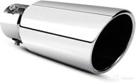 apeixoto adjustable inlet exhaust tip with bolt on design - polished stainless steel exhaust trip, 3.5 inch outlet, 9 inch length, 1.5-2.0 inch inlet logo