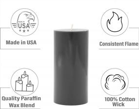 img 3 attached to Pack Of 3 Hand-Poured Unscented Grey Pillar Candles By CandleNScent, 3X6 Size