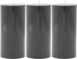 pack of 3 hand-poured unscented grey pillar candles by candlenscent, 3x6 size logo