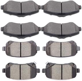 img 4 attached to SCITOO Ceramic Brake Pads Kits for Chrysler Town & Country, Dodge Grand Caravan, Dodge Journey, Ram C/V & Volkswagen Routan (8pcs Set)