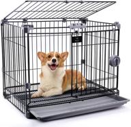 🐶 ultra-resilient 24 inch flaruziy small dog crate: robust carbon steel kennel for maximum security logo
