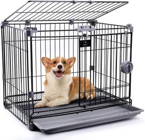 img 4 attached to 🐶 Ultra-Resilient 24 Inch FLARUZIY Small Dog Crate: Robust Carbon Steel Kennel for Maximum Security
