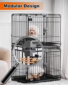 img 3 attached to 🐶 Ultra-Resilient 24 Inch FLARUZIY Small Dog Crate: Robust Carbon Steel Kennel for Maximum Security