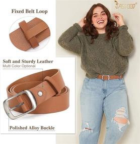 img 3 attached to Women Leather JASGOOD Casual Buckle Women's Accessories at Belts