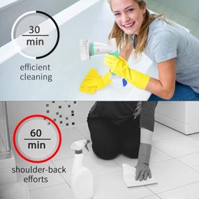 img 2 attached to Portable Rechargeable Electric Spin Scrubber For Household Cleaning - Ideal For Bathroom, Kitchen, And Windows. Power Scrub Brush For Bathtubs, Sinks, Tiles, Grout, And Stove Cooker.