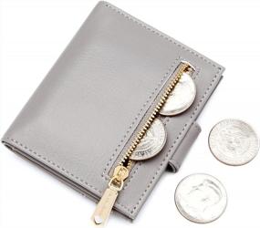 img 1 attached to Маленькие кошельки GEEAD для женщин, тонкий двойной держатель для кредитных карт, минималистичный карман на молнии для монет