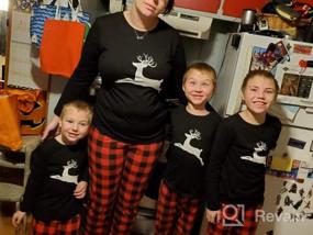 img 5 attached to CARETOO Christmas Family Pajamas Set - Long Sleeve Reindeer Plaid PJs With Striped Kids Homewear For Holiday Sleepwear