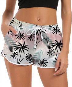 img 4 attached to Stylish 3D Graphic Women'S Swim Shorts With Drawstring For Beach And Pool
