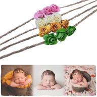 adorable infant baby boy girl pearl flower crown headband: 👶 perfect for little girls' photo shoots, princess hair wear, and stylish headwear logo