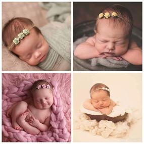 img 1 attached to Adorable Infant Baby Boy Girl Pearl Flower Crown Headband: 👶 Perfect for Little Girls' Photo Shoots, Princess Hair Wear, and Stylish Headwear