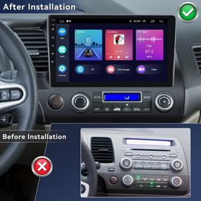 img 3 attached to UNITOPSCI Wireless Apple CarPlay Android 11 Автомобильное стерео радио для Honda Civic 2006-2011 GPS-навигация с Android Auto 10,1-дюймовый сенсорный экран Bluetooth Мультимедийный плеер HiFi WiFi FM + резервная камера