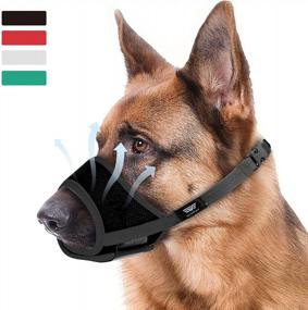img 4 attached to Dog Muzzle For Medium Dogs, Dog Muzzle For Large Dogs Biting, Soft Nylon Muzzle Anti Biting Barking Chewing,Air Mesh Breathable Drinkable Adjustable Pet Muzzle For Medium Large Dogs L Black