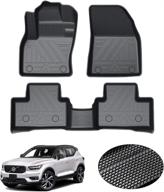 🔥 premium custom fit floor mats for volvo xc40 2022-2019 | all-weather 2 row liner set | black non-slip | kust mats логотип