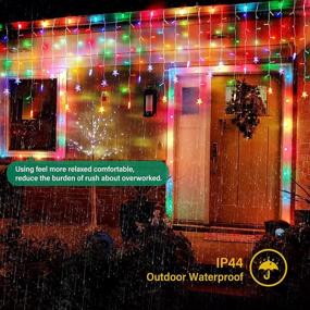 img 2 attached to 33Ft LED Christmas Curtain Lights With 400 LEDs, 8 Modes And Remote Control - Perfect For Xmas Decoration, Bedroom, Party, Wedding, Patio, And Home Wall Decor