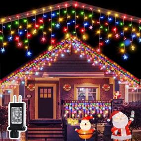 img 4 attached to 33Ft LED Christmas Curtain Lights With 400 LEDs, 8 Modes And Remote Control - Perfect For Xmas Decoration, Bedroom, Party, Wedding, Patio, And Home Wall Decor