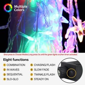 img 1 attached to 33Ft LED Christmas Curtain Lights With 400 LEDs, 8 Modes And Remote Control - Perfect For Xmas Decoration, Bedroom, Party, Wedding, Patio, And Home Wall Decor
