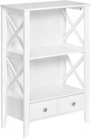 img 4 attached to Efficient And Stylish Bathroom Storage Solutions With Kleankin X-Frame Freestanding Cabinet