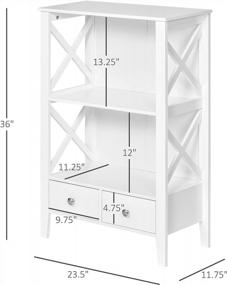 img 2 attached to Efficient And Stylish Bathroom Storage Solutions With Kleankin X-Frame Freestanding Cabinet