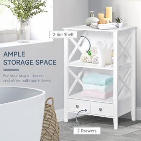 img 1 attached to Efficient And Stylish Bathroom Storage Solutions With Kleankin X-Frame Freestanding Cabinet