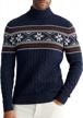 men's turtleneck sweaters slim fit thermal pullover knitted ribbed casual sweater by fanient logo
