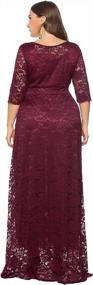 img 2 attached to Floral Lace Maxi Dress For Plus Size Women - Perfect For Weddings And Cocktail Parties