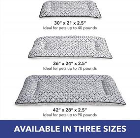 img 1 attached to Plush Reversible Pet Bed With Paw Print Design - Machine Washable And Ideal For Dog Crates - 30"X21"X2.5" Gray By SoHome