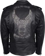 mens eagle embossed live ride motorcycle & powersports and protective gear logo