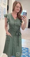 img 1 attached to Flaunt Your Boho Style This Summer: MITILLY Women'S Polka Dot Midi Dress With V Neck And Pockets review by Alicia Moore