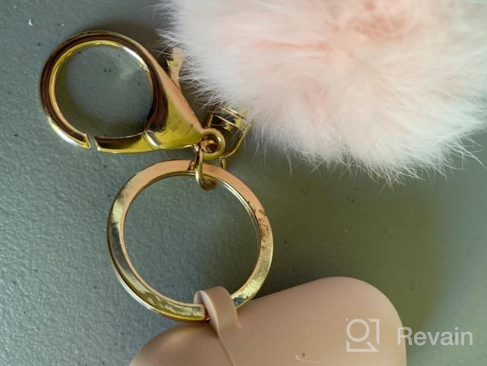 img 1 attached to OULUOQI Cute Silicone AirPods Case With Pom Pom Keychain - Compatible With Apple AirPods 1 & 2 (Visible Front LED) review by Sam Calderon