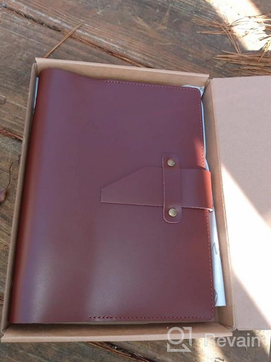 img 1 attached to Nekmit A5 Refillable Leather Planner 2023 - Monthly And Weekly Organizer With 6 Ring Binder, Pen Holder, And Inner Pockets, In Genuine Brown Leather Cover review by Eddie Breezy