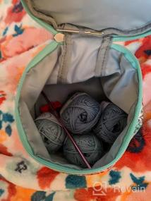 img 5 attached to Элегантная фиолетовая сумка Coopay Tiny Yarn Bag - органайзер для вязания крючком с втулкой для клубков пряжи, швейных принадлежностей и многого другого!